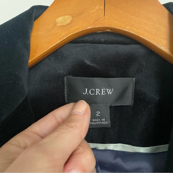J. CREW Willa Blazer in Stretch Velvet Black size 2 - Picture 7 of 13